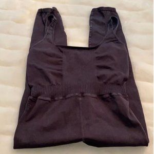 Free People FP Movement Good Karma Onesie Jumpsuit in Black